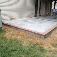 Concrete Patio with Stone Face and Brick Borders in Dale City, VA - Wright's Concrete