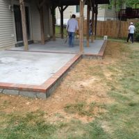 Concrete Patio with Stone Face and Brick Borders in Dale City, VA - Wright's Concrete