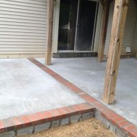 Concrete Patio with Stone Face and Brick Borders in Dale City, VA - Wright's Concrete