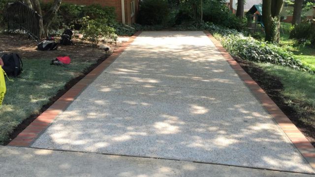 Exposed Aggregate and Brick Steps in Springfield VA - Wright's Concrete