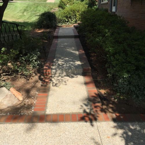 Exposed Aggregate and Brick Steps in Springfield VA - Wright's Concrete
