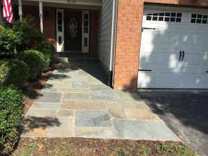 Blue Pattern Blue Front Entryway and Sidewalk with Concrete Base in North Springfield, VA - Wright's Concrete