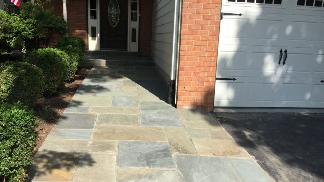 Blue Pattern Blue Front Entryway and Sidewalk with Concrete Base in North Springfield, VA - Wright's Concrete