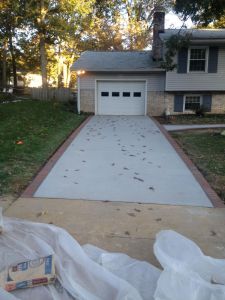 Concrete Driveway and Brick Lined Path in Reston, VA - Wright's Concrete