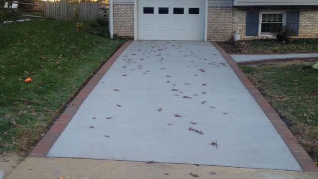 Concrete Driveway and Brick Lined Path in Reston, VA - Wright's Concrete