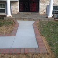 Concrete Driveway and Brick Lined Path in Reston, VA - Wright's Concrete