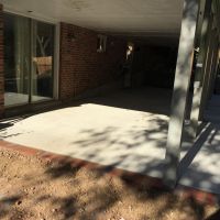 Concrete Driveway, Sidewalk, Concrete Patio with Brick Borders, Retaining Wall in Springfield VA - Wright's Concrete