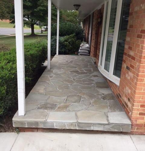 Concrete Driveway, Front Entryway Pennsylvania Variegated Flagstone, in Fairfax VA - Wright's Concrete