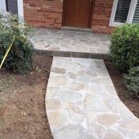 Concrete Driveway, Front Entryway Pennsylvania Variegated Flagstone, in Fairfax VA - Wright's Concrete