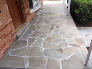 Concrete Driveway, Front Entryway Pennsylvania Variegated Flagstone, in Fairfax VA - Wright's Concrete