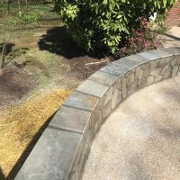 Block Wall and Exposed Aggregate Patio with Concrete Driveway in Vienna, VA - Wright's Concrete