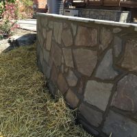 Block Wall and Exposed Aggregate Patio with Concrete Driveway in Vienna, VA - Wright's Concrete