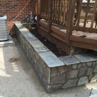 Block Wall and Exposed Aggregate Patio with Concrete Driveway in Vienna, VA - Wright's Concrete