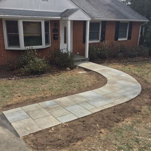Flagstone Walkway, Concrete Jacuzzi and Shed Pads in Annandale, VA - Wright's Concrete