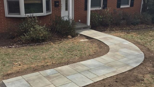 Flagstone Walkway, Concrete Jacuzzi and Shed Pads in Annandale, VA - Wright's Concrete