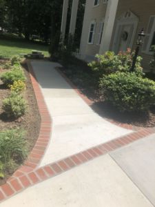 Concrete Driveway and Sidewalk with Brick Borders, Alexandria, Virginia - Wright's Concrete