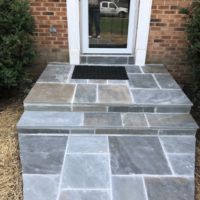 Concrete Garage Floor and Flagstone Sidewalk and Stoop in Sterling, Virginia - Wright's Concrete