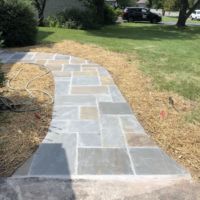 Concrete Garage Floor and Flagstone Sidewalk and Stoop in Sterling, Virginia - Wright's Concrete