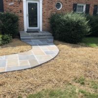 Concrete Garage Floor and Flagstone Sidewalk and Stoop in Sterling, Virginia - Wright's Concrete