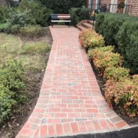 Brick Sidewalk with Concrete Base in Reston, Virginia - Wright's Concrete