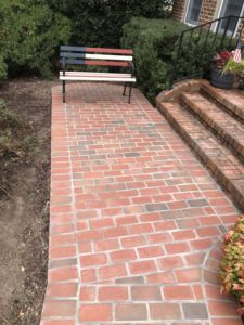 Brick Sidewalk with Concrete Base in Reston, Virginia - Wright's Concrete