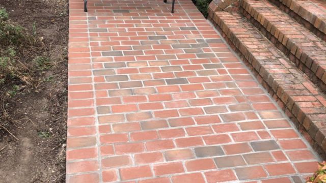 Brick Sidewalk with Concrete Base in Reston, Virginia - Wright's Concrete