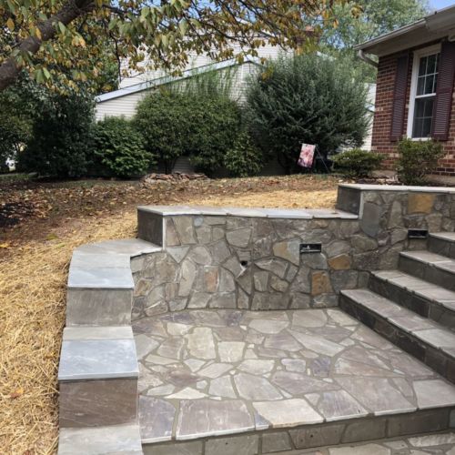 Flagstone Stoop and Steps in Fairfax, Virginia - Wright's Concrete