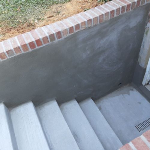 Concrete Steps and Wall with Back Door Entryway, Vienna Virginia - Wright's Concrete