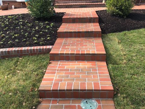 Brick Patio, Brick Steps and Brick Wall with Concrete base in Burke, Virginia - Wright's Concrete